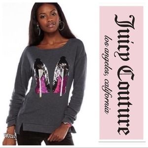 NWT Sequin Heels Step-Hem Sweatshirt